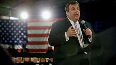 New Jersey Gov. Chris Christie speaks to a large gathering in Manasquan, N.J., Thursday, March 21, 2013, during a town hall meeting. . (AP Photo/Mel Evans)