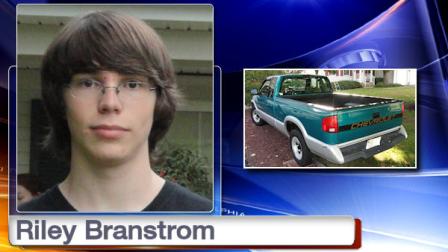 Photos of Riley Branstrom and the 1994 Chevrolet pickup truck police believe he is driving.