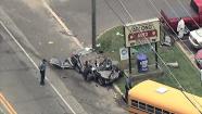 Crash involving school bus in Lindenwold, New Jersey