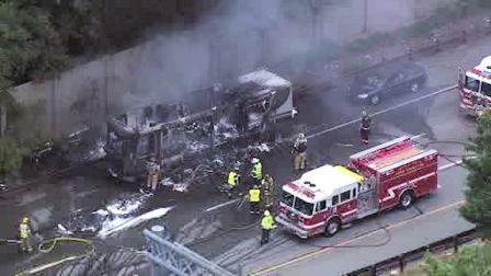 RV fire on I-476
