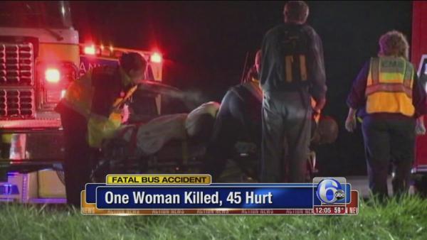 One killed, 45 hurt in bus accident