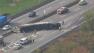 Trash truck overturns on Pennsylvania Turnpike in Bensalem