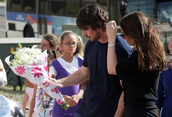 Actor Christian Bale and his wife Sibi Blazic...