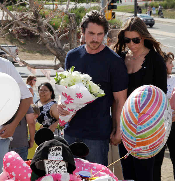 Actor Christian Bale and his wife Sibi Blazic...