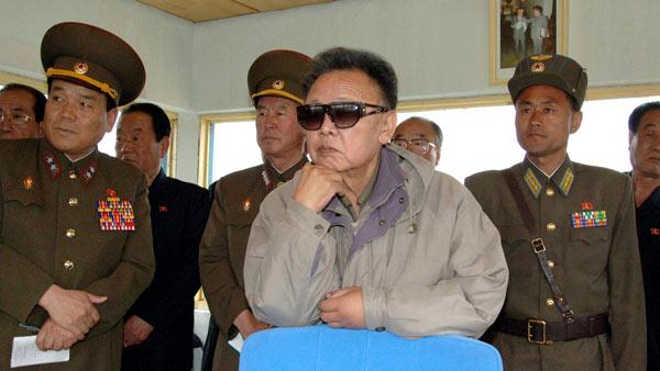 In this undated file photo released by Korean Central News Agency via Korea News Service in Tokyo on Friday, May 22, 2009, North Korean leader Kim Jong Il watches flight training as he inspects the Korean Peoples Army Air Force Unit 814 at unknown location in North Korea.