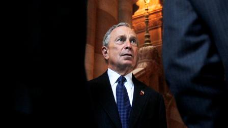 New York City Mayor Michael Bloomberg talks to aides in a hallway at the Capitol in Albany, N.Y., before meeting with Assembly Speaker Sheldon Silver, on Wednesday, June 9, 2010. (AP Photo/Mike Groll)