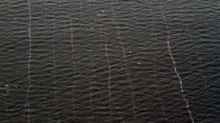 In this Aug. 16,2010 file photo, faint streaks of weathered oil are seen on the Gulf of Mexico near the coast of Louisiana. Scientist studying the gulf oil spill differ on the amount of oil that was spilled into the Gulf of Mexico from the BP Deepwater Horizon rig, how much remains in the water and the long term effect on the environment. (AP Photo/Patrick Semansky)