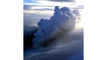 An eruption which started in Grimsvotn, a lake in the middle of Vatnajokull, the biggest glacier in Iceland, pictured Thursday Nov.4 2004.