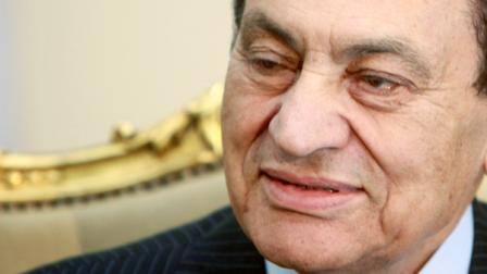 FILE - In this Feb. 9, 2011 file photo, Egyptian President Hosni Mubarak listens during a meeting with Russian Deputy Foreign Minister Alexander Saltanov, at the Presidential palace in Cairo, Egypt. (AP Photo/Amr Nabil, File)