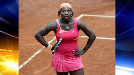 FILE - In this May 7, 2010 file photo, Serena Williams, of the United States, reacts during her semifinal tennis match against Serbias Jelena Jankovic at the Italian Open tennis tournament in Rome. The 13-time Grand Slam champion spoke on NBCs Today show Wednesday, March 9, 2011, from Los Angeles, saying she hasnt left her house much since going to the hospital nearly three weeks ago. (AP Photo/Gregorio Borgia, File)