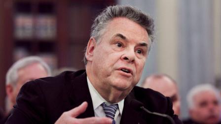 FILE - House Homeland Security Committee Chairman Rep. Peter King, R-N.Y. testifies on Capitol Hill in Washington, in this Feb. 16, 2011 file photo. A coalition of over 100 interfaith, nonprofit and governmental organizations plans to rally in New York City Sunday March 6, 2011 against a planned congressional hearing scheduled by U.S. Rep. Peter J. King of New York on Muslims role in homegrown terrorism.