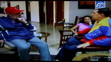 In this frame grab taken from video shown on Cuban state television, Cubas Fidel Castro, left, speaks with Venezuelas President Hugo Chavez in an unknown location in Havana, Cuba, Tuesday June 28, 2011. Chavez underwent surgery in Cuba two weeks ago and has been unusually quiet since then. Allies of Chavez have insisted the leader is firmly in control of the country and improving from his operation for a pelvic abscess. (AP Photo/Cuban state television)