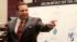 Jose Baez points and yells in the direction of...