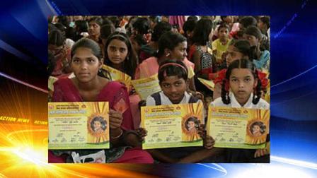 Girls hold certificates stating their new official names during a renaming ceremony in Satara, India, Saturday, Oct. 22, 2011. Almost 300 Indian girls known officially as Unwanted have traded their birth names for a fresh start in life. Given names like Nakusa or Nakushi _ or unwanted in Hindi _ they grew up understanding they were a burden in families that preferred boys in Maharashtra state. (AP Photo)