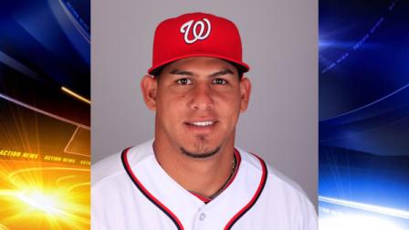 FILE - This 2011 file photo shows player Wilson Ramos of the Washington Nationals baseball team. According to Kathe Vilera, a spokeswoman for Ramos Venezuelan League team, the Aragua Tigers, four armed men kidnapped Ramos Wednesday, Nov. 9, 2011 from his home in central Venezuela. (AP Photo/David J. Phillip, file)