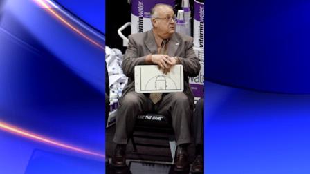 FILE - In this March 25, 2010, file photo, Syracuse assistant coach Bernie Fine sit on the bench at the end an NCAA West Regional semifinal college basketball game against Butler in Salt Lake City. (AP Photo/Steve C. Wilson, File)