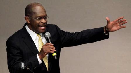 Republican presidential candidate Herman Cain speaks at Middle Tennessee State University Thursday, Dec. 1, 2011, in Murfreesboro, Tenn.