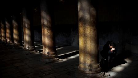 A Christian pilgrim prays inside the Church of Nativity, believed by many to be the birthplace of Jesus Christ, in the West Bank town of Bethlehem, Saturday, Dec. 24, 2011. (AP Photo/Bernat Armangue)