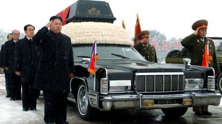 North Koreas next leader, Kim Jong Un, front left, salutes beside the hearse carrying the body of his late father and North Korean leader Kim Jong Il during the funeral procession in Pyongyang, North Korea Wednesday Dec. 28, 2011. Behind Kim Jong Un, in order are Jang Song Thaek, Kim Jong Ils brother-in-law and vice chairman of the National Defense Commission, Kim Ki Nam, and Workers Party officials Choe Thae Bok. At far right is Ri Yong Ho, the Vice Marshal of the Korean Peoples Army, and behind him is Peoples Armed Forces Minister Kim Yong Chun. (AP Photo)