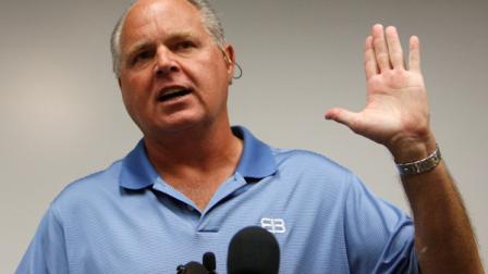 Conservative talk show host Rush Limbaugh speaks during a news conference at The Queens Medical Center in Honolulu, Friday, Jan. 1, 2010. (AP Photo/Chris Carlson)