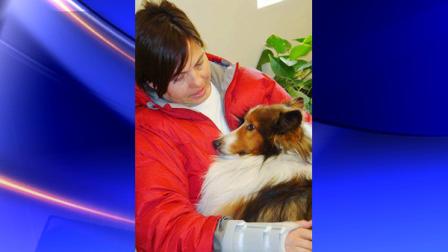 This Feb. 18, 2012 photo provided by Shannon Sustacha shows Barbara Bagley and her Shetland sheepdog Dooley after the two were reunited, east of Battle Mountain, Nev. Bagley says she never gave up hope that her dog would be found alive in the Nevada desert after the animal bolted from the scene of a crash that critically injured her and killed her husband. Dooley was tracked down after surviving 53 days in the wild on roadkill and scattered ranch water sources. (AP Photo/Shannon Sustacha)