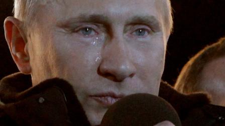 Russian Prime Minister Vladimir Putin who claimed victory in Russias presidential election, has tears in his eyes as he emotionally reacts at a massive rally of his supporters at Manezh square outside Kremlin, in Moscow, Russia, Sunday, March 4, 2012. Vladimir Putin has claimed victory in Russias presidential election, which the opposition and independent observers say has been marred by widespread violations. Putin made the claim at a rally of tens of thousands of his supporters just outside the Kremlin, thanking his supporters for helping foil foreign plots aimed to weaken the country. (AP Photo/Ivan Sekretarev)
