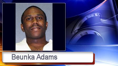 This photo provided by the Texas Department of Criminal Justice shows Beunka Adams. The 5th U.S. Circuit Court of Appeals on Wednesday lifted a reprieve given to Adams, a death row inmate facing execution Thursday evening by lethal injection for a fatal shooting during an East Texas convenience store robbery 10 years ago.