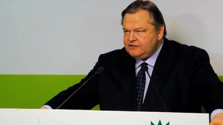 Greeces socialist leader, Evangelos Venizelos of the PASOK party makes statements in Athens on Sunday, May 6, 2012. Greeces former finance minister and Socialist party leader called for a broad coalition government of pro-European parties, ruling out a two-party government with his conservative rivals after his party received a drubbing in Sundays parliamentary elections. The podium reads Self-sufficient Greece, PASOK. (AP Photo/Eurokinissi, Christos Bonis) GREECE OUT