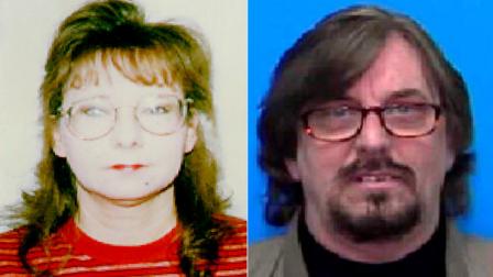 This combo made from undated photos provided by the U.S. Marshals service shows Janet Hallahan, left, and her husband, Nelson Grant Hallahan. The Hallahans, who spent a dozen years on the run after fleeing a conviction for running a Ponzi scheme, have been captured in a small community west of Phoenix, the U.S. Marshals Service said Sunday, May 6, 2012.