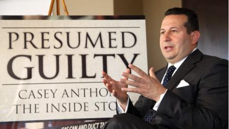 In this Tuesday, July 3, 2012 photo, Casey Anthonys defense attorney, Jose Baez, gestures as he speaks during an interview with The Associated Press in Coral Gables, Fla. In his just-published book Presumed Guilty, Casey Anthony: The Inside Story, Baez said prosecutors offered in 2008 to allow Anthony to plead guilty to aggravated manslaughter of a child and serve up to 13 years in prison. Baez said that in those early days he thought taking it might be in Anthonys best interest. (AP Photo/Wilfredo Lee)
