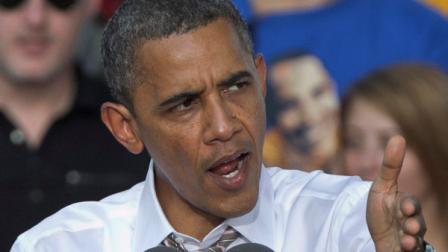 President Barack Obama speaks during a campaign stop in Sioux City, Iowa, Saturday, Sept. 1, 2012. (AP Photo/Nati Harnik)