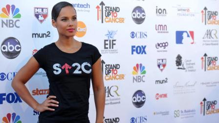Musician Alicia Keys attends the Stand Up to Cancer event at the Shrine Auditorium on Friday, Sept. 7, 2012 in Los Angeles. The initiative aimed to raise funds to accelerate innovative cancer research by bringing new therapies to patients quickly. (Photo by John Shearer/Invision/AP)
