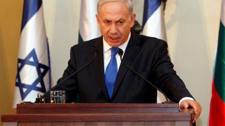 FILE - In this Sept. 11, 2012, photo, Israeli Prime Minister Benjamin Netanyahu speaks during a joint press conference with his Bulgarian counterpart Boyko Borissov, not seen, in Jerusalem. Netanyahu is making a direct appeal to U.S. voters to elect a president willing to draw a red line with Iran. Netanyahu on Sunday, Sept. 16, 2012, used this weeks focus on unrest across the Muslim world to warn Americans watching two Sunday talk shows that time is running out to confront Tehran on its nuclear program. It was an impassioned election-season plea for a world leader who insists he doesnt want to insert himself into U.S. politics. (AP Photo/Gali Tibbon, Pool)