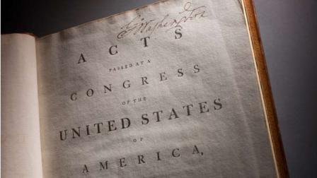 This undated handout photo provided by George Washingtons Mount Vernon Estate and Gardens, shows George Washingtons annotated copy of the Constitution and Bill of Rights. (AP Photo/Mount Vernon Ladies Association, Mark Finkenstaedt)