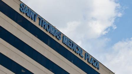 The Saint Thomas Medical Plaza building is seen in Nashville, Tenn., on Wednesday, Oct. 3, 2012. An outbreak of a rare and deadly form of meningitis that has sickened more than two dozen people was first detected among patients treated at the Saint Thomas Outpatient Neurosurgery Center located in the building. (AP Photo/Erik Schelzig)