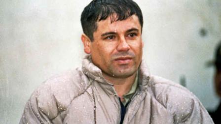 FILE - In this June 10, 1993, file photo, Joaquin El Chapo Guzman, leader of Mexicos Sinaloa cartel, appears for reporters after his arrest at the high security prison of Almoloya de Juarez on the outskirts of Mexico City, from which he later escaped.