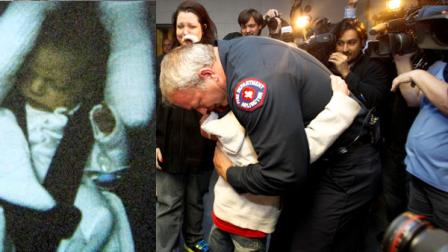 Rebecca Quintanilla, center left, wipes tears from her face as her adopted son Koregan, 10, hugs Arlington Fire Fighter Wesley Keck, center right, as the two meet Thursday, Nov. 15, 2012, in Arlington, Texas. A Texas boy abandoned at a fire station as an infant got his wish for his 10th birthday: to meet the firefighter who saved him. On Thursday evening, the boy was to celebrate his recent birthday by meeting Arlington firefighter Wesley Keck, riding on a fire truck and touring the station. (AP Photo/Tony Gutierrez)
In this undated photo provided by the Arlington, Texas, Fire Department, Koregan Quintanilla is shown the day he was left at the station. A Texas boy abandoned at a fire station as an infant has received his wish for his 10th birthday: to meet the firefighter who saved him. On Thursday evening, the boy was to celebrate his recent birthday by meeting Arlington firefighter Wesley Keck, riding on a fire truck and touring the station. (AP Photo/Arlington Fire Department)