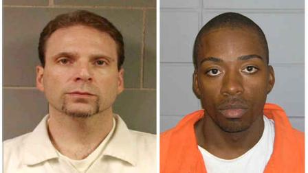 This undated photo provided by the FBI shows , Kenneth Conley, left and Jose Banks two inmates who escaped from the Metropolitan Correctional Center in downtown Chicago Tuesday, Dec. 18, 2012. Chicago Police Sgt. Michael Lazarro says their disappearance was discovered at about 8:45 Tuesday morning. Lazarro says the pair used a rope or bed sheets to climb from the building. (AP Photo/FBI,HOPD)