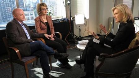 ABC NEWS - Former Congresswoman Gabrielle Giffords who was critically injured two years ago when a gunman opened fire in Tucson, AZ, and her husband, astronaut Mark Kelly talk to Diane Sawyer about the need for changes in gun control laws and greater awareness of mental health issues. The interview will air on all ABC News programs and platforms on TUESDAY, JAN. 8th. (ABC/ Ida Mae Astute) MARK KELLY, GABRIELLE GIFFORDS, DIANE SAWYER
