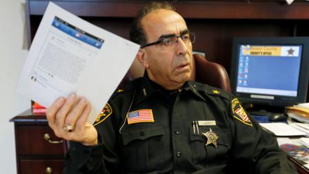 In this photo made on Wednesday, Jan. 9, 2013, Jefferson County Sheriff Fred Abdalla shows a printout of one of the web pages they are monitoring while in his office in Steubenville, Ohio. Abdalla said there was a post where someone said they were raped, only to recant the accusation in another post. The school district and city, which are in Jefferson County, have been under scrutiny since the alleged attack over the summer and the arrests of the two players. Some question why other students werent charged, and bloggers and hacker-activists have alleged a cover-up meant to protect the popular football program. (AP Photo/Keith Srakocic)
