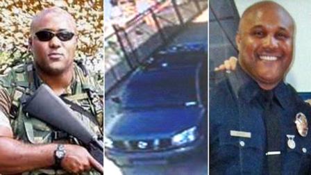 In this image provided by the Irvine, Calif., Police Department via The Orange County Register, former Los Angeles police officer Christopher Jordan Dorner is shown. Dorner is a suspect in the killings of Monica Quan and her fiance, Keith Lawrence, who were found shot to death in their car at a parking structure Sunday night. (AP Photo/Irvine Police Department via The Orange County Register)