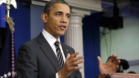 In this Feb. 5, 2013 file photo, President Barack Obama speaks in the James Brady Press Briefing Room of the White House in Washington. (AP Photo/Pablo Martinez Monsivais, File)