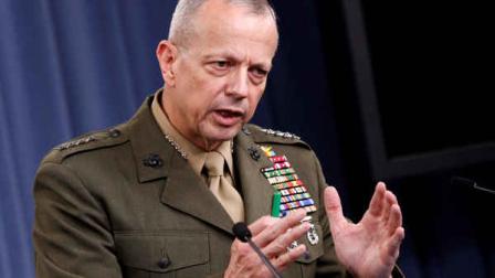 Marine Gen. John R. Allen, commander of the International Security Assistance Force gestures during a news conference at the Pentagon, Wednesday, May 23, 2012. (AP Photo/Haraz N. Ghanbari)