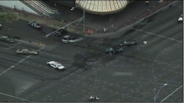 Shootout and crash in Las Vegas