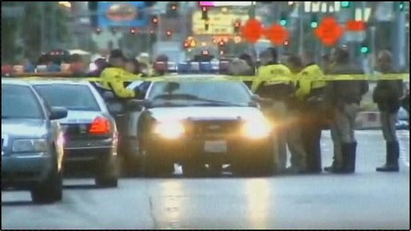 Shootout and crash in Las Vegas