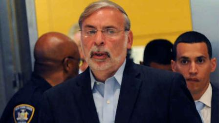 Brooklyn assemblyman DovHikind exits the courtroom at Brooklyn State Supreme court following the sentencing of Levi Aron, Wednesday, Aug. 29, 2012, in New York. (AP Photo/ Louis Lanzano)