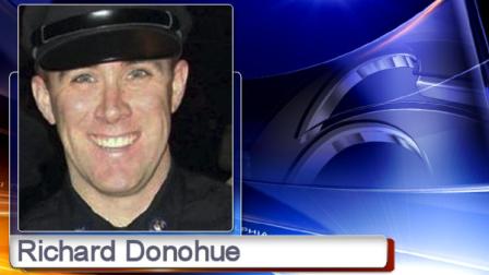 This undated photo shows transit police officer Richard Donohue, 33, who was critically injured in an early morning shootout Friday, April 19, 2013, with the two suspects in the Boston Marathon bombings.