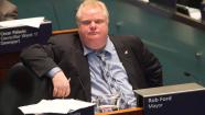Toronto Mayor Rob Ford listsens to speakers at a council meeting about casino proposals at Toronto City Hall on Tuesday, May 21, 2013. Ford ignored a crush of reporters waiting outside his city hall office this morning in the hopes he would address allegations that he was recorded on video appearing to smoke crack cocaine. (AP Photo\THE CANADIAN PRESS, Nathan Denette)  