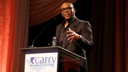 Orchid Humanitarian Award Winner Tyler Perry at the CARRY Foundations 7th Annual Shall We Dance Gala at The Beverly Hilton Hotel on Saturday, May 11, 2013 in Beverly Hills, California. (Photo by Todd Williamson/Invision for CARRY Foundation/AP Images)