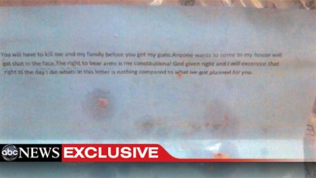 ABC News obtained images of one of the threatening, possibly ricin-laced letters sent to New York Mayor Michael Bloomberg. (Obtained by ABC News)